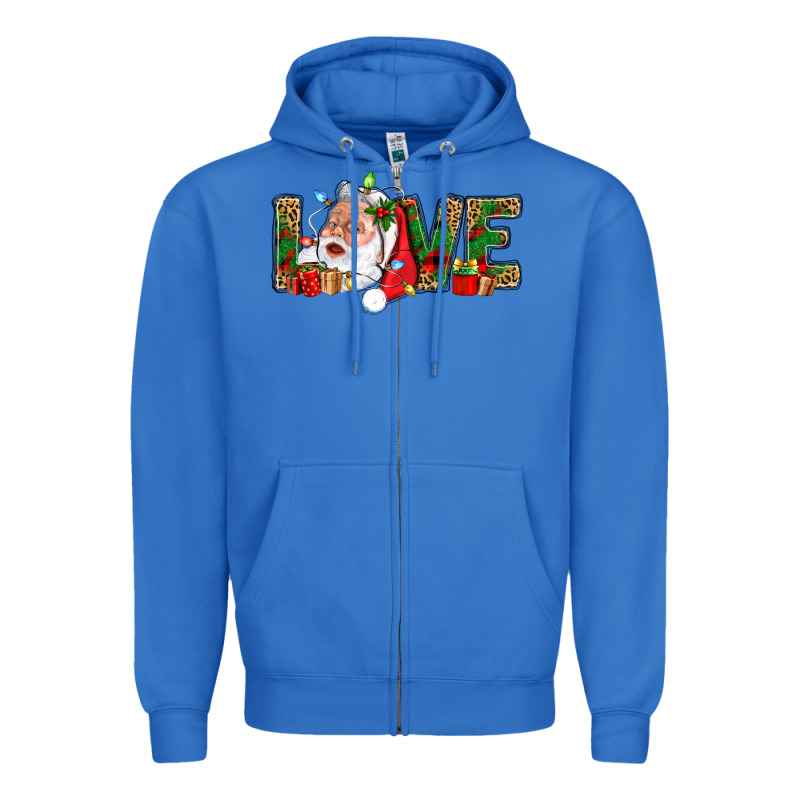 Love And Santa With Gift Boxes Zipper Hoodie by BundleAndBundleShop | Teevron