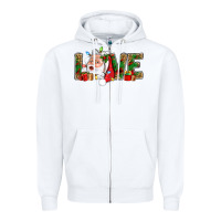 White Love And Santa With Gift Boxes Zipper Hoodie - BundleAndBundleShop