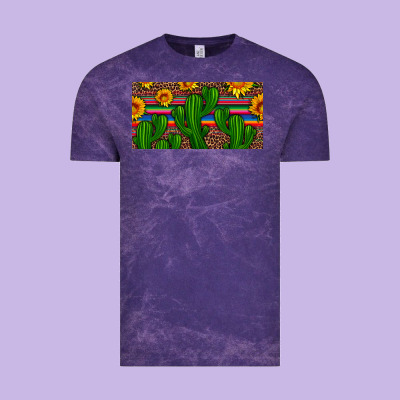 Sunflowers And Cactus License Plate Vintage Tee Designed By Artiststas