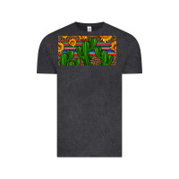Vintage Black sunflowers and cactus license plate Vintage Tee - Artiststas