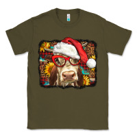 Army Green Christmas Cow Classic Tee - LillyAllenDesigns