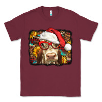 Burgundy Christmas Cow Classic Tee - LillyAllenDesigns