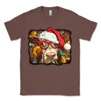 Chestnut Christmas Cow Classic Tee - LillyAllenDesigns