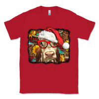 Red Christmas Cow Classic Tee - LillyAllenDesigns