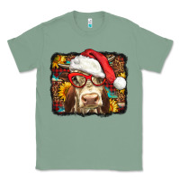 Sage Christmas Cow Classic Tee - LillyAllenDesigns