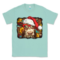 Seafoam Christmas Cow Classic Tee - LillyAllenDesigns