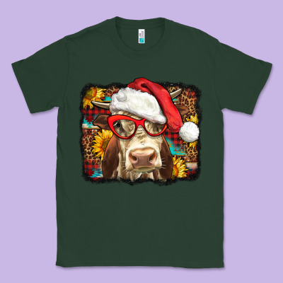 Christmas Cow Classic Tee Designed By Lillyallendesigns