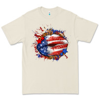 Bone Leopard American flag lips Premium Tee - Neo Western