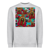 Heather Grey lady of guadalupe western seamless Heavyweight Sweatshirt - Jasminsmagicworld