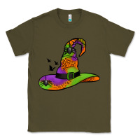 Army Green Witch Hat With Spiders Classic Tee - Jasminsmagicworld
