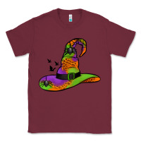 Burgundy Witch Hat With Spiders Classic Tee - Jasminsmagicworld