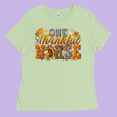 One Thankful Nurse Ladies Tee Designed By Texasbilliewilder
