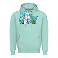 Seafoam Let's Get Cozy Zipper Hoodie - BundleAndBundleShop