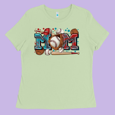 Mom Baseball Ladies Tee Designed By Zillion Design Studio