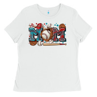 White mom baseball Ladies Tee - Zillion Design Studio