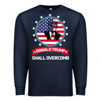 Navy DONALD TRUMP 2016 WE SHALL OVERCOMB Premium Sweatshirt - Bettercallsaul