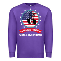 Purple DONALD TRUMP 2016 WE SHALL OVERCOMB Premium Sweatshirt - Bettercallsaul