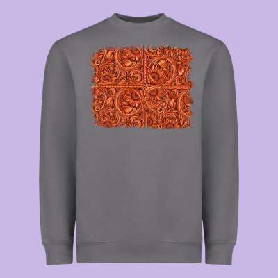 Serape Turquoise  Leather Background Heavyweight Sweatshirt Designed By Jasminsmagicworld
