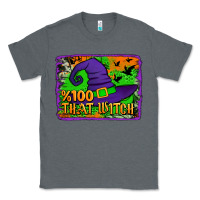 Charcoal Heather Witch's Hat 100 That Witch Classic Tee - Jasminsmagicworld