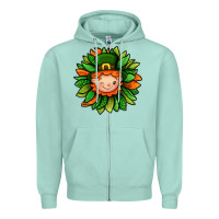 Seafoam St. Patricks Sunflower With Dwarf Zipper Hoodie - BundleAndBundleShop