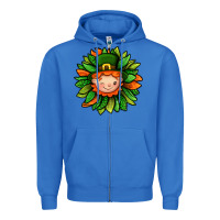 True Royal St. Patricks Sunflower With Dwarf Zipper Hoodie - BundleAndBundleShop