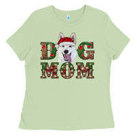Matcha christmas  white shepherd dog mom Ladies Tee - RanaPortraitStore