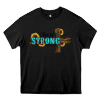 Black she i̇s strong western cross Heavy Core Tee - RanaPortraitStore