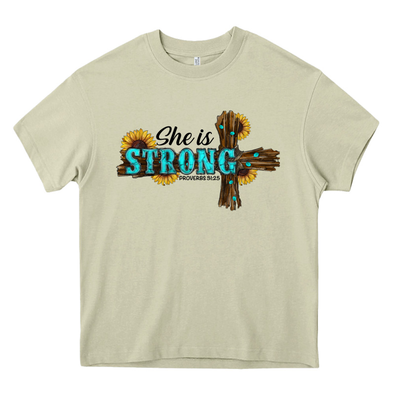 She İs Strong Western Cross Heavy Core Tee by RanaPortraitStore | Teevron