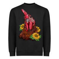 Black rooster sunflower Heavyweight Sweatshirt - BarkalooDesign