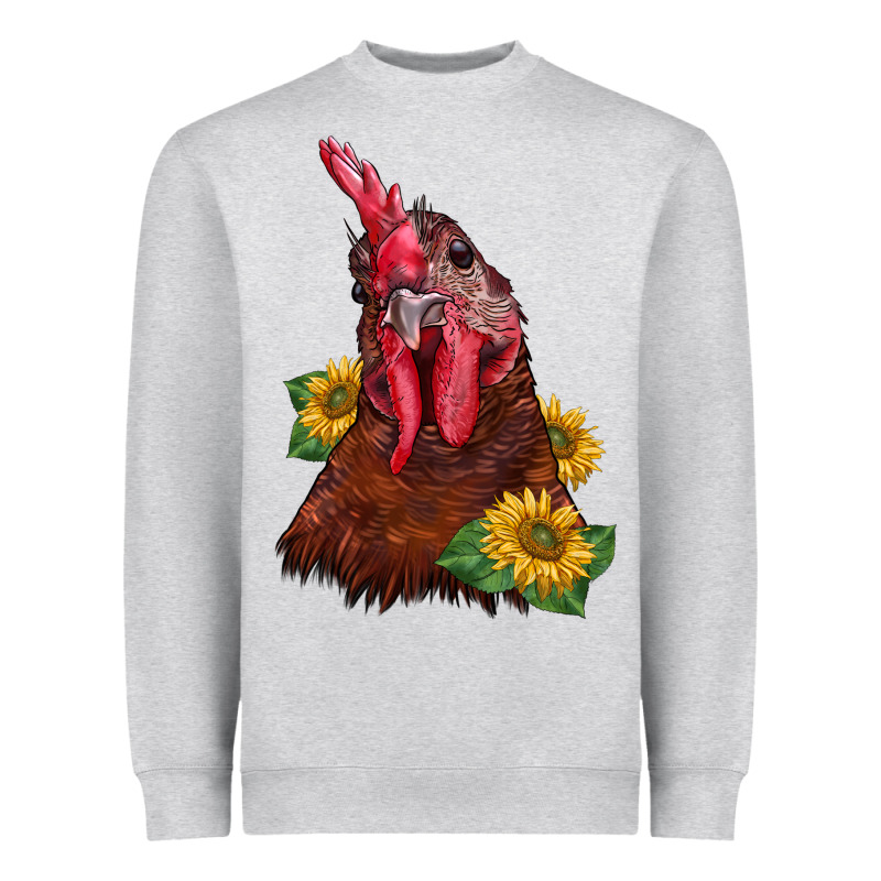 Rooster Sunflower Heavyweight Sweatshirt by BarkalooDesign | Teevron