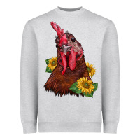 Heather Grey rooster sunflower Heavyweight Sweatshirt - BarkalooDesign
