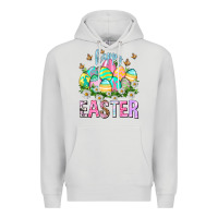 Dove Grey Happy Easter with eggs Premium Hoodie - NancyCooperArtShop