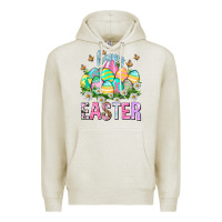 Oatmeal Heather Happy Easter with eggs Premium Hoodie - NancyCooperArtShop
