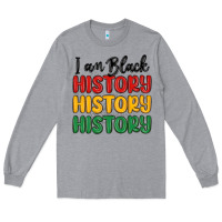 Heather Grey i am black history Long Sleeve Tee - MaliasSmallBusiness