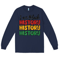 Navy i am black history Long Sleeve Tee - MaliasSmallBusiness
