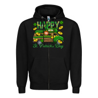 Black Happy St. Patricks Day Zipper Hoodie - BundleAndBundleShop