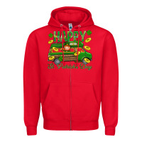Red Happy St. Patricks Day Zipper Hoodie - BundleAndBundleShop