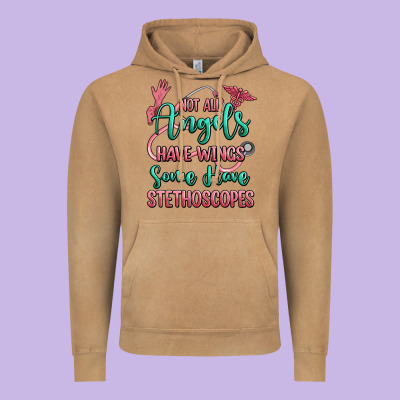Not All Angels Have Wings Some Have Stethoscopes Vintage Hoodie Designed By Ranaportraitstore