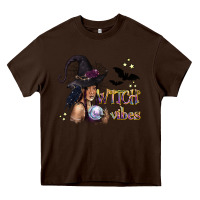 Chocolate Brown Black Witch Vibes Heavy Core Tee - texasbilliewilder