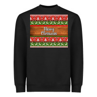 Black merry christmas knitted reindeer pattern Heavyweight Sweatshirt - Jasminsmagicworld