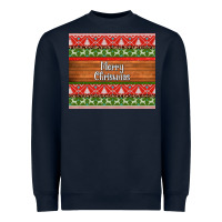 Navy merry christmas knitted reindeer pattern Heavyweight Sweatshirt - Jasminsmagicworld