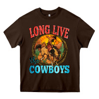 Chocolate Brown long live the cowboys Heavy Core Tee - Zillion Design Studio