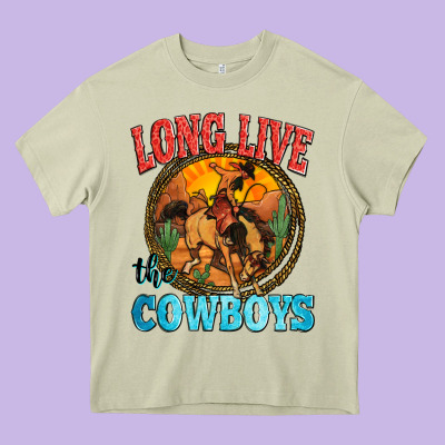 Long Live The Cowboys Heavy Core Tee Designed By Zillion Design Studio