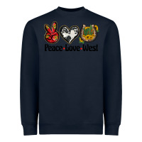 Navy peace love west Heavyweight Sweatshirt - BarkalooDesign