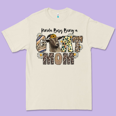 Kinda Busy Being A Goat Mom Premium Tee Designed By Cowhidedigitalart