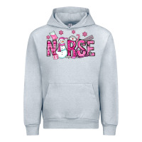 Heather Grey nurse pink christmas Urban Hoodie - OliviaCreatesArt
