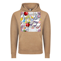 Vintage Coffee music class seamless pattern Vintage Hoodie - BundleAndBundleShop
