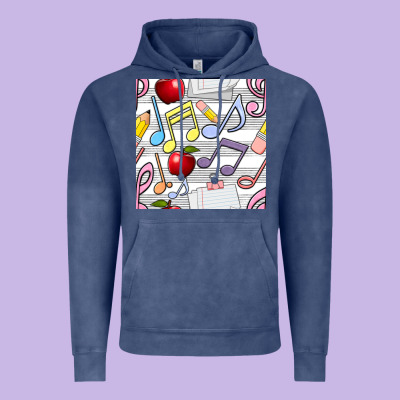 Music Class Seamless Pattern Vintage Hoodie Designed By Bundleandbundleshop