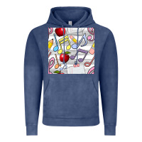 Vintage Denim music class seamless pattern Vintage Hoodie - BundleAndBundleShop