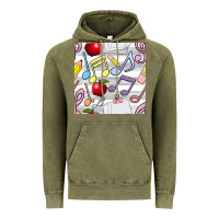 Vintage Olive music class seamless pattern Vintage Hoodie - BundleAndBundleShop